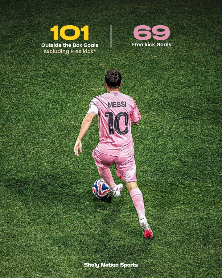 开云体育官网-远射也无解！38岁梅西禁区外运动战进101球，此外还有69个任意球