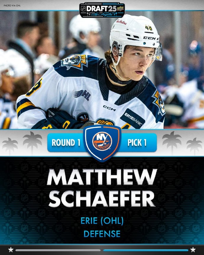 开云体育官网-2025年NHL选秀前三：岛人第一顺位选中马修·谢弗，榜眼米萨，探花弗龙德尔